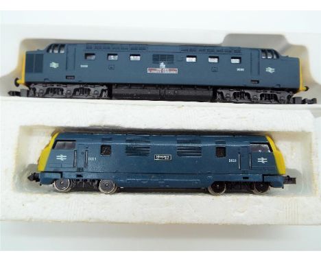 Lima and Trix - two N gauge model diesel electric locomotives, Lima 'The Fife and Forfar Yeomanry' op no 9006 and Trix 'Herme