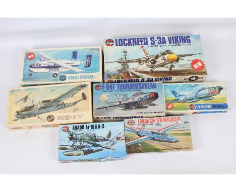 Airfix - A fleet of seven boxed 1:72 scale of predominately military aircraft plastic model kits. Lot includes #04014-1 Dorni