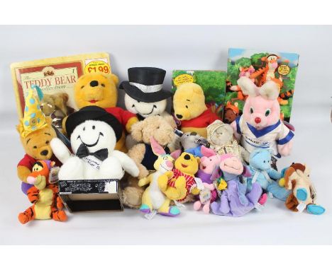 Mattel - Russ - Fisher Price - Dan Dee - 18 x soft toys including several Winnie The Pooh and friends, two Millennium Snowmen