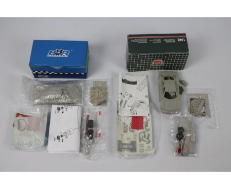 BBR Models - 2 x unmade resin Mercedes Benz CLK model kits in 1:43 scale, a GTR-GT 1997 model # PJ138 and a GTP 1999 model # 