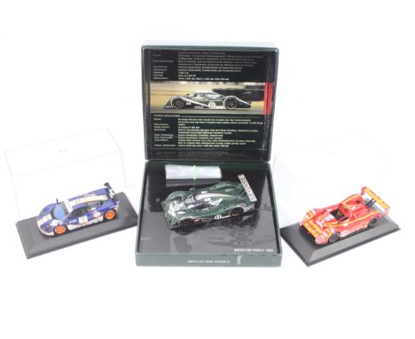 Minichamps - 3 x models in 1:43 scale, McLaren F1 in Gulf livery, Ferrari 333SP and a Bentley EXP Speed 8. The McLaren and Fe