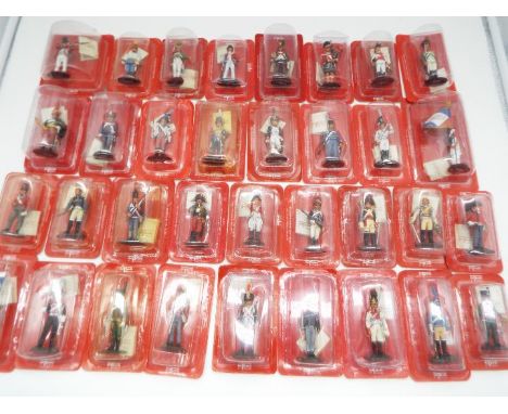 DelPrado - a collection of 34 diecast model military figures, predominantly 'Napoleon at War' series, all mint in sealed blis