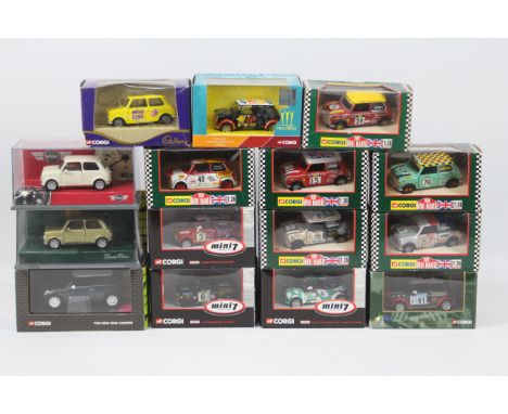 Corgi - 15 x boxed Mini models in 1:36 scale including limited edition Mini Miglia number 6 Dave Kimberley # CC82237, number 