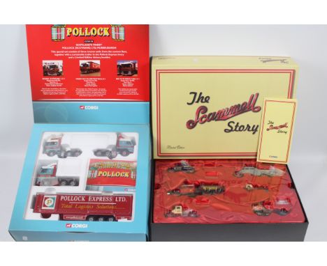 Corgi - two 1:50 scale boxed sets comprising  'The Story of Scammell'  containing 6 diecast models history booklet # CC99140,