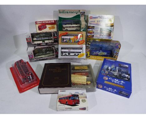 Corgi - EFE - Atlas - A fleet of 12 x boxed bus and tram models mostly in 1:76 scale including Blackpool Brush Railcoach # OM