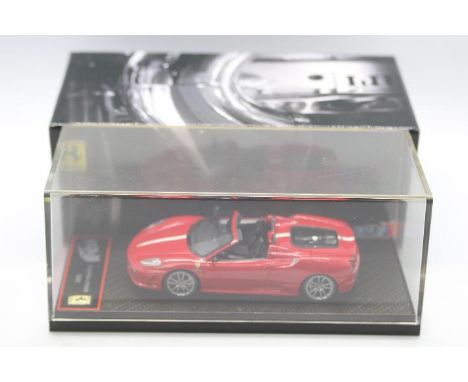 BBR Models - A hand built resin 1:43 scale Ferrari Scuderia Spider in traditional red with the Italian stripe. # BBRC01A. It 