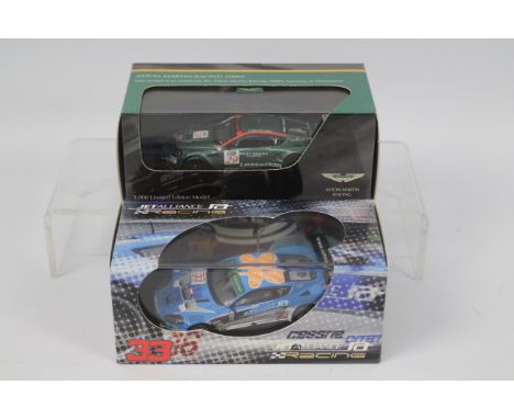 Ixo - 2 x Aston Martin DBR9 racing models in 1:43 scale, an Ixo number 33 car in Jet Alliance livery and a limited edition As