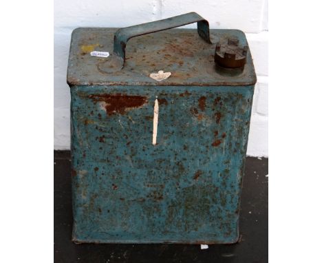A vintage BP petrol can with brass Shell Mex top