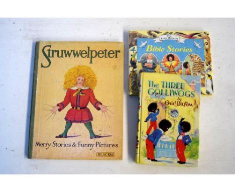 Three children's books including Enid Blyton's 'The Three Gollywogs' published by Dean and Son Ltd. 1984, The First Book of B