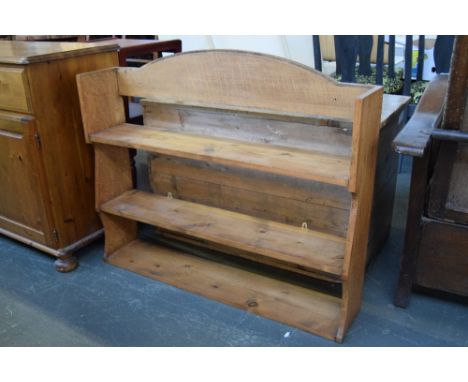 An oak hanging shelf with three shelves 103cmW x 77cmH