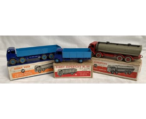 Dinky: A collection of three original boxed Dinky Supertoys/Toys Lorries to comprise: Foden 14 Ton Tanker 504, Foden Diesel 8