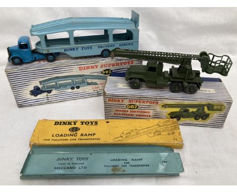 Dinky: A pair of boxed Dinky Supertoys to include: Pullmore Car Transporter with Detaching Loading Ramp 982, good condition i