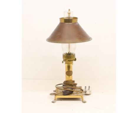 Orient Express: A reproduction&nbsp;Orient Express 'Paris Istanbul' lamp, converted to electric. Not tested for working order