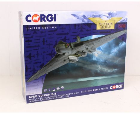 Corgi: A boxed Corgi: The Aviation Archive, Avro Vulcan B.2, XM607, RAF No. 44 Squadron, 'Operation Black Buck', Falklands Co