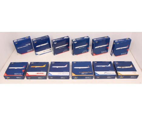 Gemini Jets: A collection of twelve boxed Gemini Jets, Boeing, to comprise: GJBAW717, GJUAL1939, GJDAL1026, GJDAL777, GJDAL14