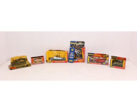 Dinky: A collection of six boxed Dinky Toys vehicles to comprise: Tank Destroyer 694, Alfetta GTV 503, Striker Anti-Tank Vehi