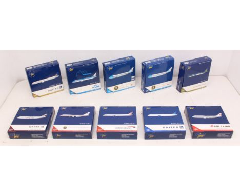 Gemini Jets: A collection of ten boxed Gemini Jets, Boeing, to comprise: GJAFO1208, GJAFO1438, GJHVN1903, GJKLM1890, GJUAL178