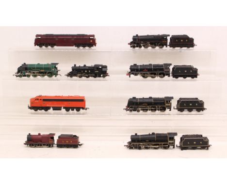 OO Gauge: A collection of nine unboxed OO Gauge locomotives to comprise: Mainline LMS 6115; Airfix LMS 6103; LMS 5112; Lima L