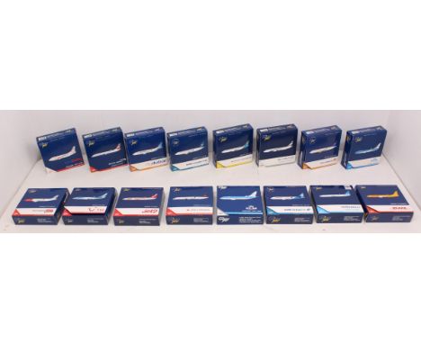 Gemini Jets: A collection of sixteen boxed Boeing 737 Gemini Jets, to comprise: GJBMI981, GJBAW1335, GJFDB1687, GJWJA1823, GJ