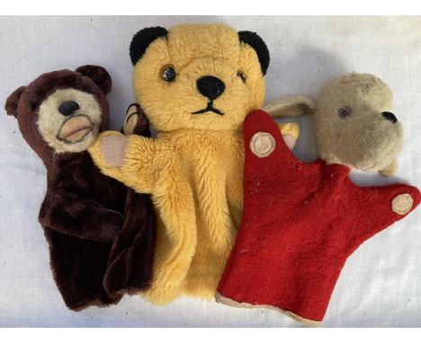 Merrythought: A Merrythought Dog hand puppet, together with a Sooty hand puppet; and a Bear hand puppet, believed to be Steif