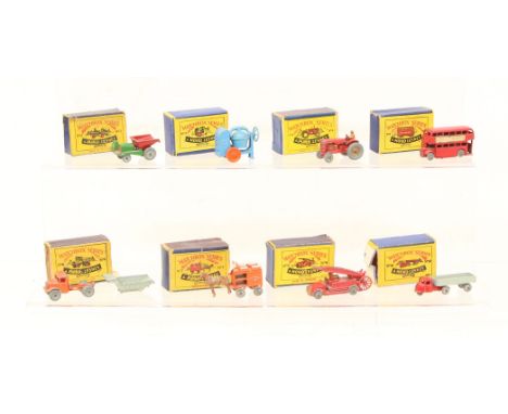 Matchbox: A collection of eight assorted boxed Moko Lesney Matchbox vehicles to comprise: Dumper 2A, box missing one end flap