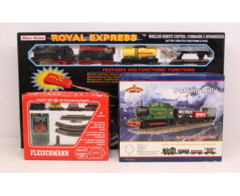 Model Railway: A collection of three boxed train sets, to comprise: Bachmann Puffing Billy 30-005; Fleischmann 9315 Start-Set
