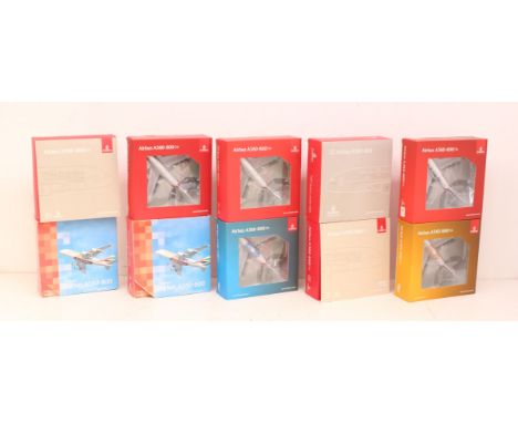 Gemini Jets: A collection of ten boxed Emirates Gemini Jets, Airbus A380-800, Scale 1:400, to comprise Reference Numbers: GJU