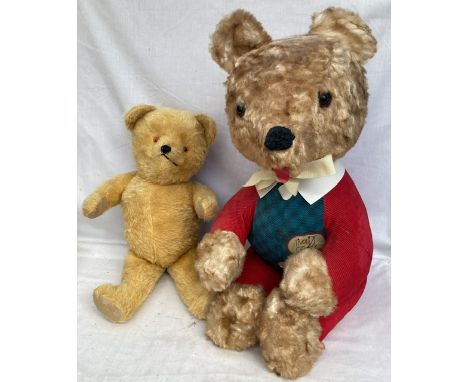 Tivoli Parker: A rare large Tivoli Parker Bear, 51cm seated, in good condition, with another vintage bear circa 1960, gold pl