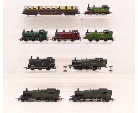 OO Gauge: A collection of eight unboxed OO Gauge locomotives to comprise: Wrenn LMS 7420; Lima LNER 8920; Mainline North East