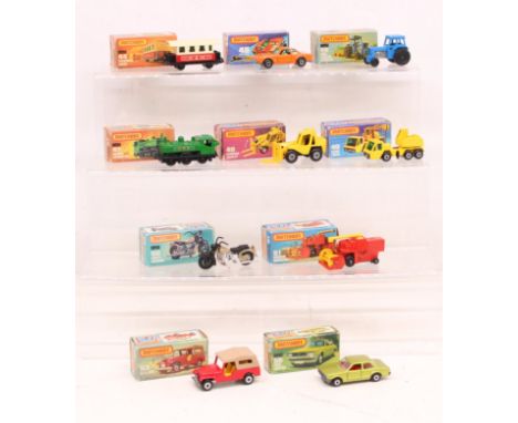 Matchbox: A collection of ten assorted boxed Matchbox 75 Series vehicles to comprise: Passenger Coach 44, BMW 30 CSL 45, Ford