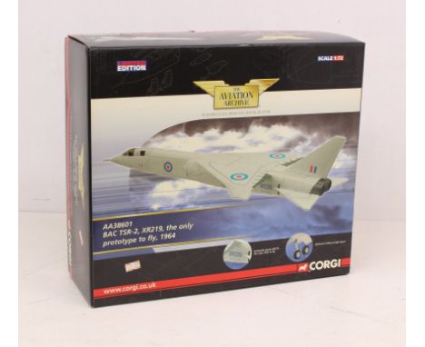 Corgi: A boxed Corgi: The Aviation Archive, BAC TSR-2 XR219 the only prototype to fly, 1964, Reference AA38601. Limited Editi