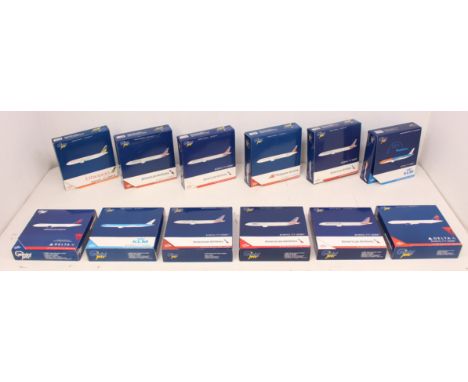 Gemini Jets: A collection of twelve boxed Gemini Jets, Boeing, to comprise: GJDAL1415, GJAAL1322, GJAAL1362, GJAAL1869, GJKLM