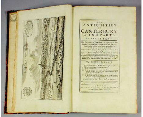 Nicholas Battely - "The Antiquities of Canterbury in Two Parts", printed for R. Knaplock, at the Angel & Crown in St. Paul's 