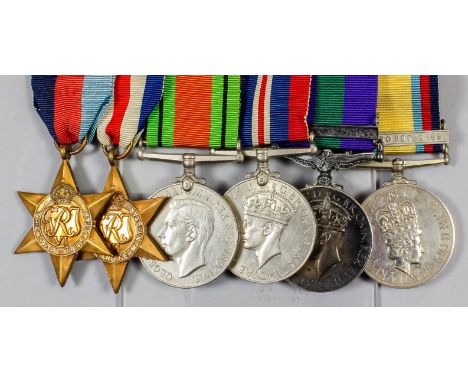 A group of six George VI and Elizabeth II Second World War and Gulf War medals to 7955315 Sgt. B. R. Sutton 4/7 Dragoon Guard