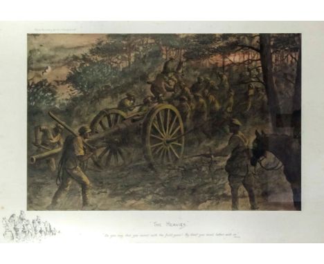Charles Johnson Payne (1884-1967) known as Snaffles - Coloured lithograph - "The Heavies", 14.5ins x 22.5ins, published by Me