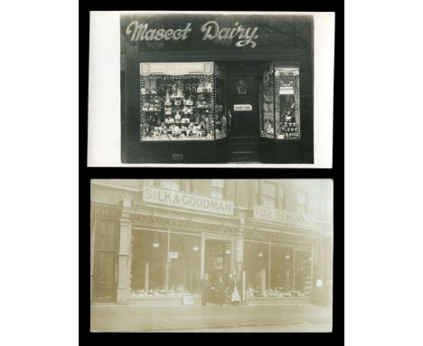A collection of 41 postcards, the majority topographical views, including 3 of shopfronts, 1 of The Cokeham Manor Farm Dairy 