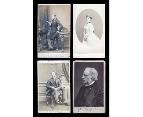 PHOTOGRAPHS. A leather-bound album containing 43 cartes-de-visite photographs of notables, including H.R.H. The Prince of Wal