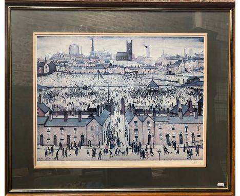 L S Lowry (1887-1976) - Britain at play, print, pencil signed to lower right margin, backstamp to lower left, 47 x 60 cmARR m