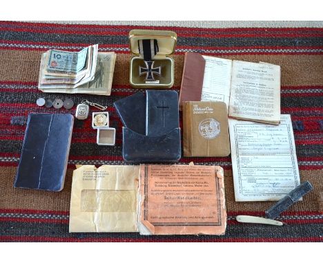 A World War 1 Imperial German Army Iron Cross to/w assorted ephemera relating to S/22063505 Sparshott &nbsp;- paybook, diarie