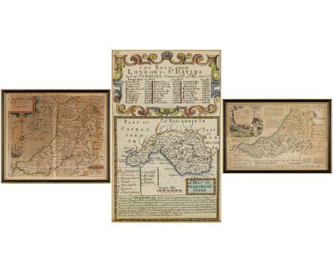 THOMAS KITCHIN hand coloured map of Cardiganshire, 36 x 55cms, together with another smaller map of Cardigan, 28 x 34cms and 