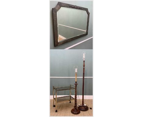 SELECTION OF FURNITURE including, tapering barley twist standard lamp, 113cms (h), fluted walnut standard lamp, 145cms (h), p