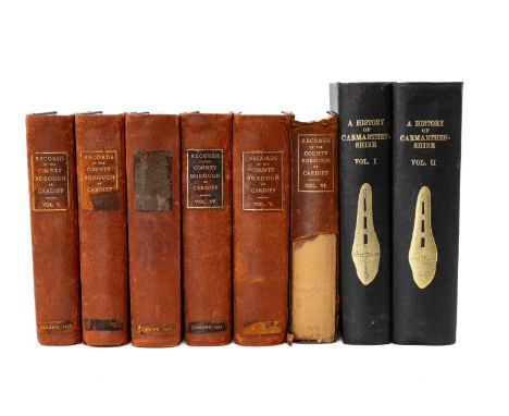 LLOYD (JOHN), A History of Carmarthenshire, Vols 1 & 2, first edition, Cardiff 1935 and 1939, deckle edge, original gilt blac