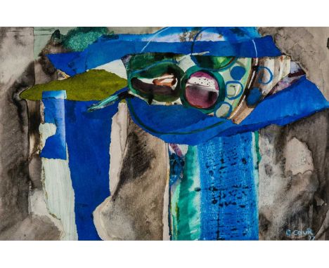 ‡ GLENYS COUR (Welsh b.1924) colour lithograph - 'Blue Monument', signature and date within the print only, 32.5 x 50cmsProve