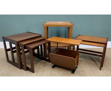 ASSORTED MID-CENTURY OCCASIONAL FURNITURE including G-Plan 'Art Deco' dark teak nest of tables, magazine rack, drinks trolley
