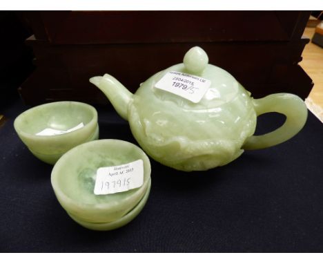 A modern jade five piece teaset (5) 