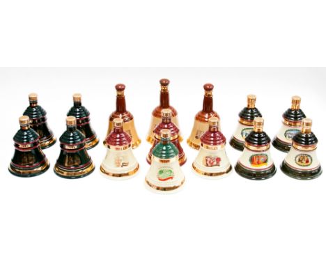 A large collection of Bells decanters including Christmas 1988-1998 inclusive, together with Old Scotch Whiskey (15)