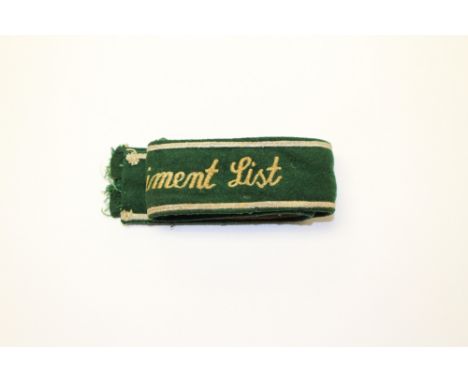 A German Army cuff title ''Infanterie Regt. List''