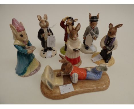 Bunnykins 'Lawyer' Collectors Club, 'Business Man', 'Choir Singer', 'Airman', 'Vicar', 'On-line' and 'Sundial' (7) 
