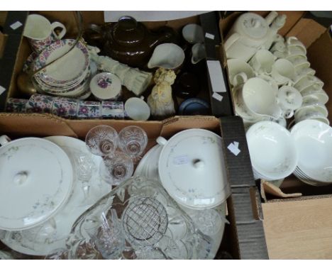 A Coalport dinner and tea service, Carnaby tea service, Denby, etc (three boxes) 