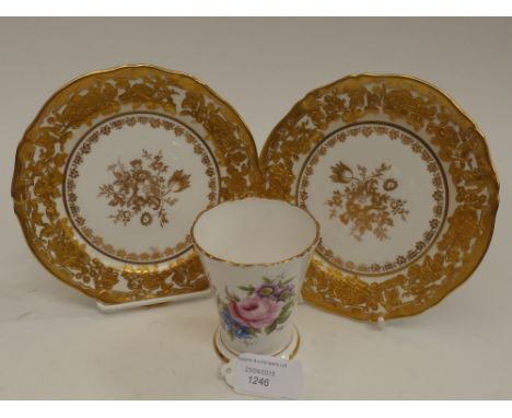 Lynton china small vase and a pair of 'Grand Baroque' Hammersley tea plates (3) 